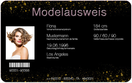 Model Ausweis - Model ID Identity Card